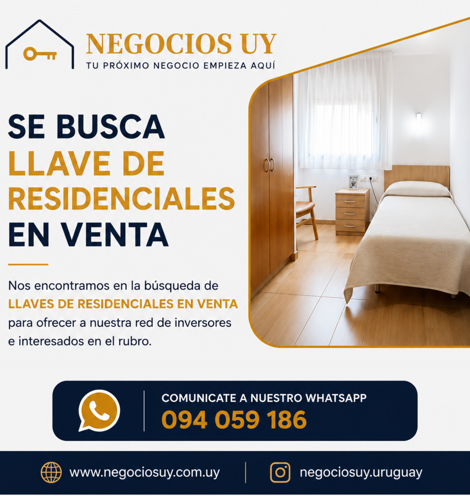 BUSCAMOS LLAVE DE RESIDENCIALES EN VENTA